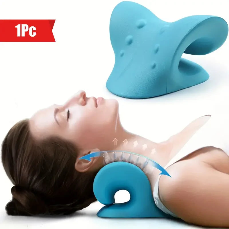 C-Type Neck Shoulder Relaxer Cervical Spine Stretch Muscle Relaxation Traction Device Massage Pillow Correction Chiropractic