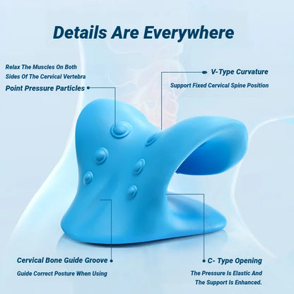 C-Type Neck Shoulder Relaxer Cervical Spine Stretch Muscle Relaxation Traction Device Massage Pillow Correction Chiropractic