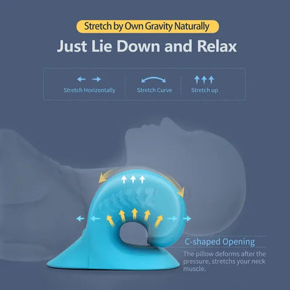 C-Shaped Pillow Neck and Shoulder Relaxer, Cervical Traction Device for TMJ Pain Relief and Cervical Spine Alignment, Chiropract