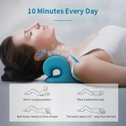 C-Shaped Pillow Neck and Shoulder Relaxer, Cervical Traction Device for TMJ Pain Relief and Cervical Spine Alignment, Chiropract