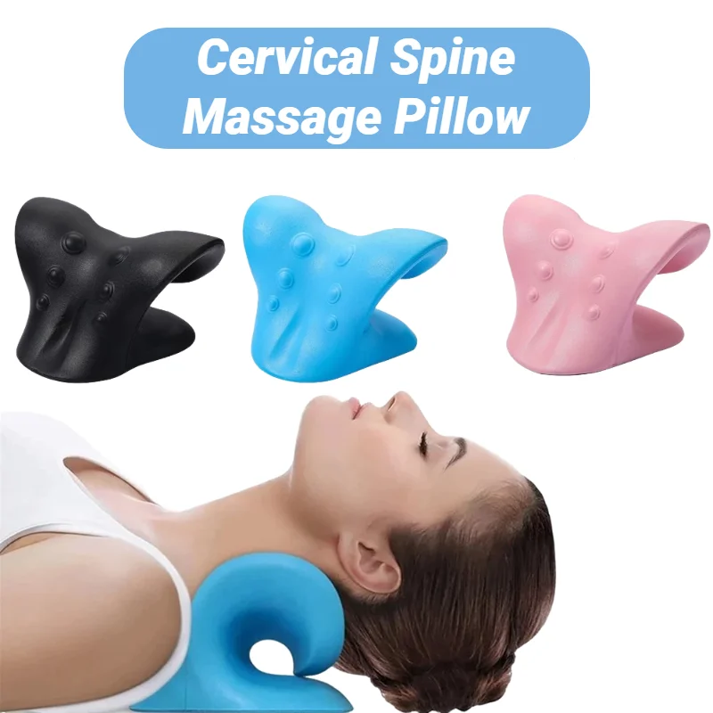 C-Type Neck Shoulder Relaxer Cervical Spine Stretch Muscle Relaxation Traction Device Massage Pillow Correction Chiropractic