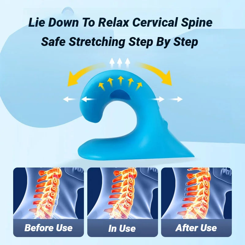 C-Type Neck Shoulder Relaxer Cervical Spine Stretch Muscle Relaxation Traction Device Massage Pillow Correction Chiropractic